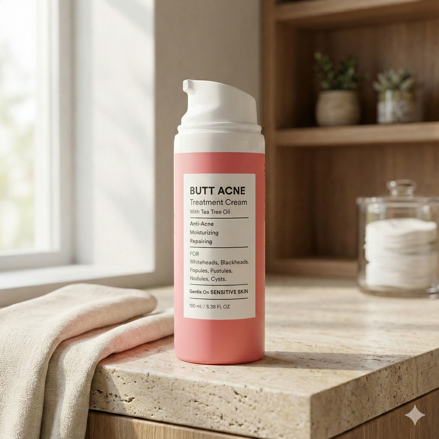 Butt Acne Clearing Treatment Cream (2% Salicylic Acid & Tea Tree Oil)