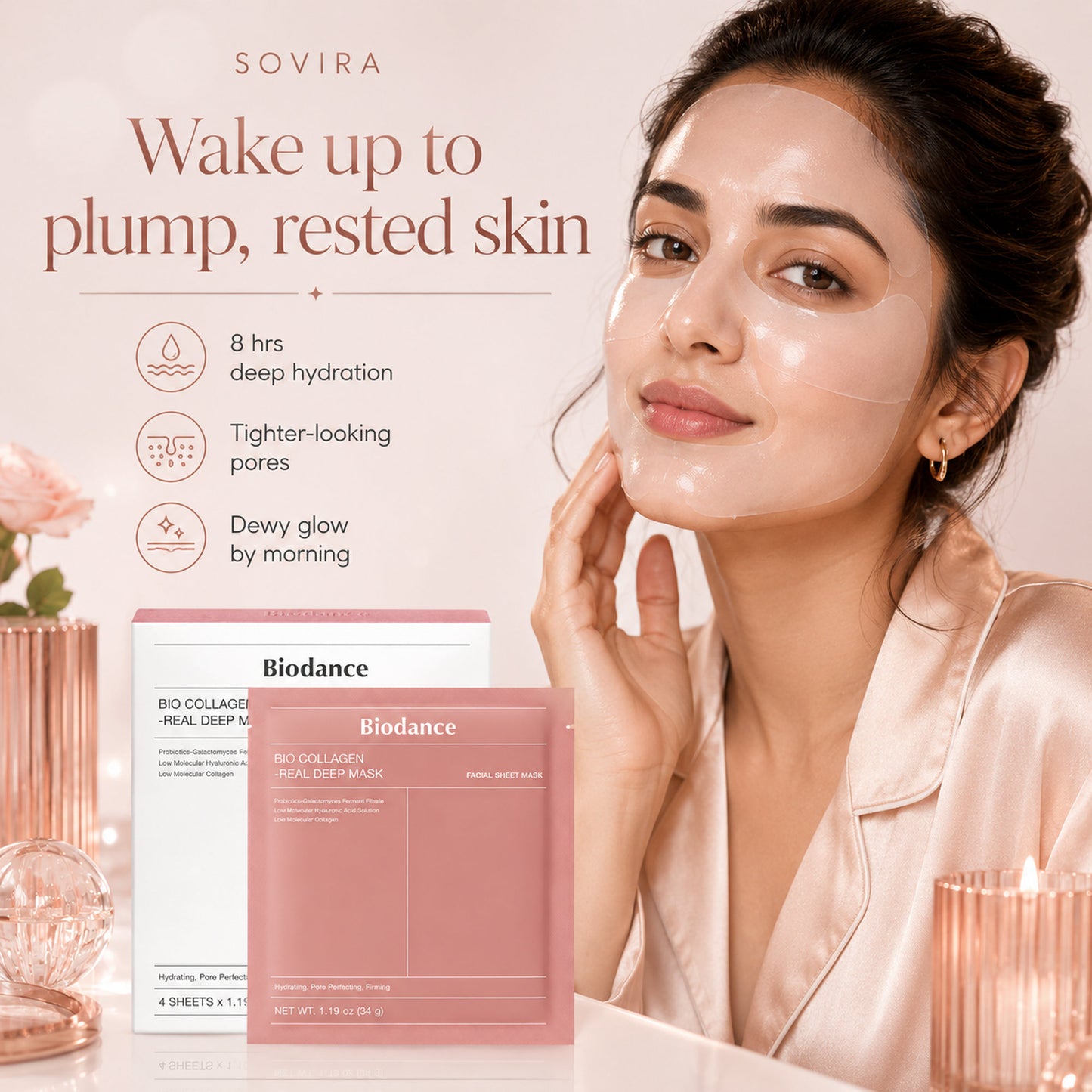 Wake up to plump, rested skin — 8 hrs hydration, tighter-looking pores, dewy glow